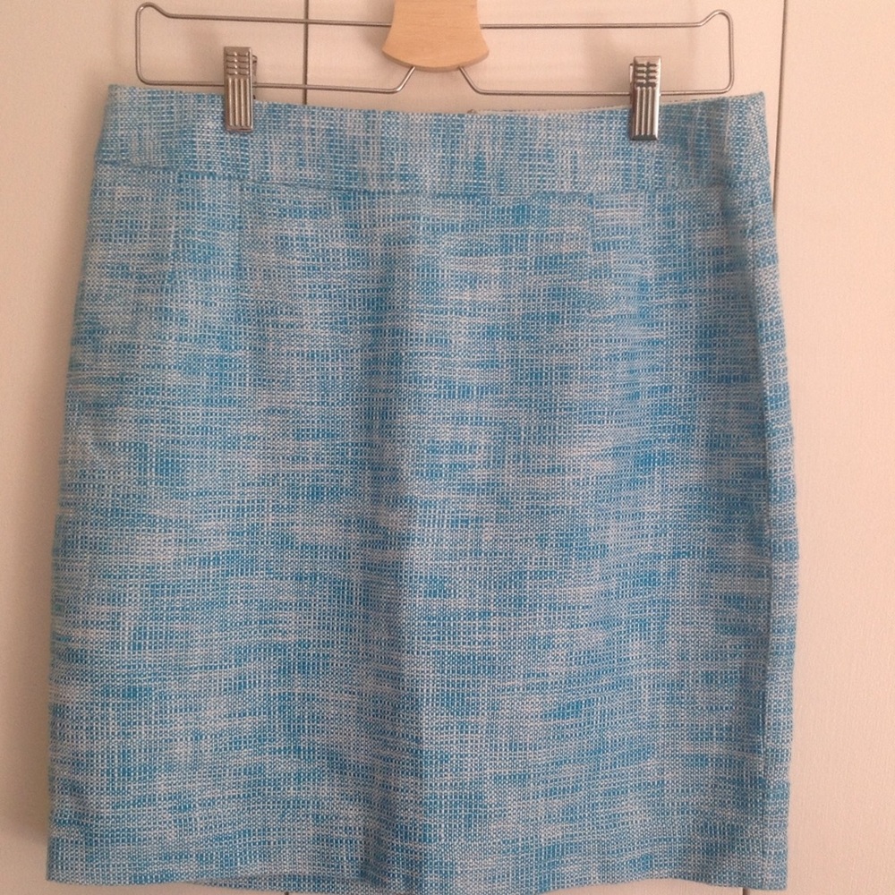 Banana Republic Blue Tweed Pencil Skirt